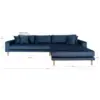 Lido Lounge Sofa - højrevendt i mørkeblåt velour 