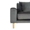 Lido Lounge Sofa - Sofa højrevendt i mørkegrå velour 