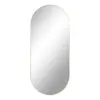 Jersey, spejl ovalt med ramme i messing look 35x80 cm.