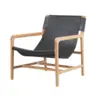 Charleston Lounge chair, Black leather