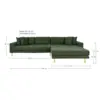 Lido Lounge Sofa - Sofa højrevendt i olivengrøn med fire puder 