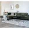 Lido Lounge Sofa - Venstrevendt sofa i olivengrønn med fire puter