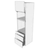 Multi-Living XL høyskap - Innbyggingsskap for stekeovn med toppdør og skuffer - delvis uttrekk