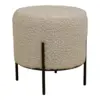 Alford Pouf in grey-brown artificial lambskin