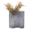 Vase, smoked glas med organisk form 