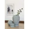 Vase, blå rund keramik 