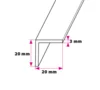 24.5x20 mm. angle profile - w/holes