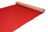 Rødt messetæppe med riller og skumbagside - REST 470X200 CM.
