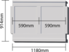 1180 x 914 mm.