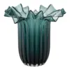 Mundblæst vase i mørkegrønt glas