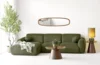 Clyde Loungesofa, Olivengrøn venstrevendt med 2 puder