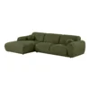 Clyde Loungesofa, Olivengrøn venstrevendt med 2 puder