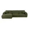 Clyde Loungesofa, Olivengrøn venstrevendt med 2 puder