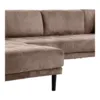 Lido U-Sofa, brunt fløjl og venstrevendt