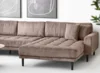 Lido U-Sofa, brunt fløjl og højrevendt