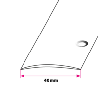 40 mm. buet overgangsprofil - sidehullet