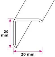 20x20 mm. Corner protection angle - without holes