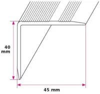 40x45 mm. angle profile - center hole
