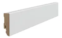 Hvit fotpanel for laminatgulv, 16 x 58 mm.
