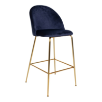 Lausanne Barstool in blue velor