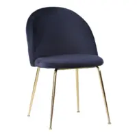 Geneve blå velour Spisebordsstol 