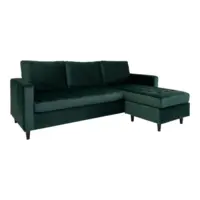 Firenze Sofa, Mørkegrøn velour med sorte ben - UDSOLGT TIL UGE 41