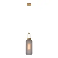 Luton Pendant in cylindrical, matt smokey