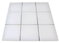 FD Basic white glossy tile on grid 97x97 mm.