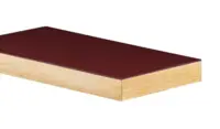 Horn linoleumsbordplade med træ forkant - 4154 Burgundy