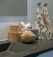 Cadima, kurv i beige bomuld. Sæt á 3 stk.