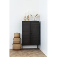 Kyoto, vitrineskab med 2 låger i smoked egefinér