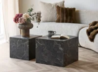 Prague Sofabord, brunt marmor look