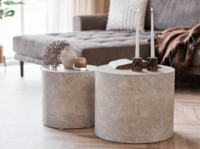 Prague Sofabord, rundt i marmor look