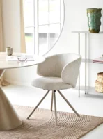 Fulham Spisebordsstol, sandfarvet stof og sandfarvet ben