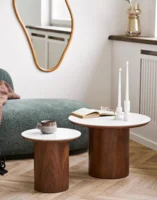 Noli Sofabord, Keramisk bordplade og askefiner