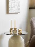 Lysestage i glas, sæt á 3 stk.