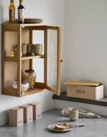 Tula Brødkasse i metal og bambus - Sæt á 4 stk.