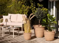 Kragholm Krukke i brun terracotta med drænhul, sæt á 3 stk.