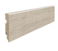 Fodpanel til laminatgulv, Eg Sicilia hvid/Eg Bergamo sølvgrå, 15x80 mm.