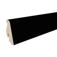 Fodpanel til trægulv, Sort 19x58 mm. Mat strong folieret