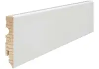 Fodpanel til trægulv, Hvid 15x80 mm. Mat strong folieret