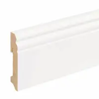 Hvidt fodpanel til laminatgulv, Gammeltysk profil, 18 x 96 mm.
