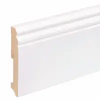 Hvidt fodpanel til laminatgulv, Gammeltysk profil, 18 x 115 mm.