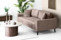 Lido 3 Personers Sofa, Brun fløjl med to puder